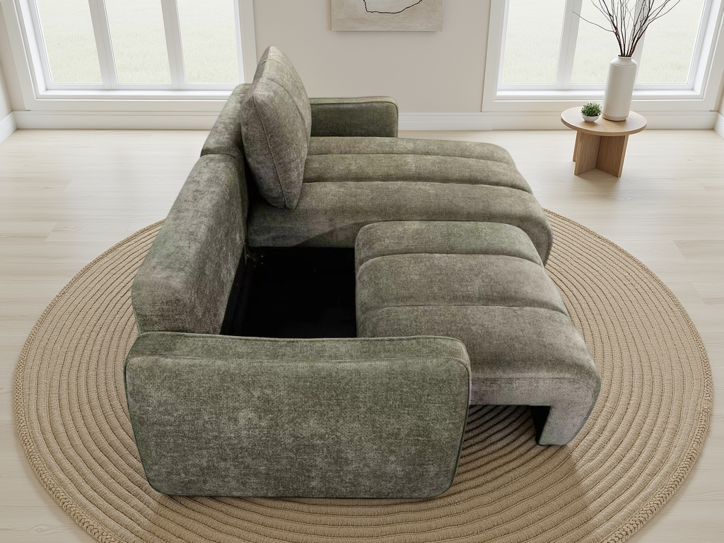 Portland Universal Corner Sofa Bed Green