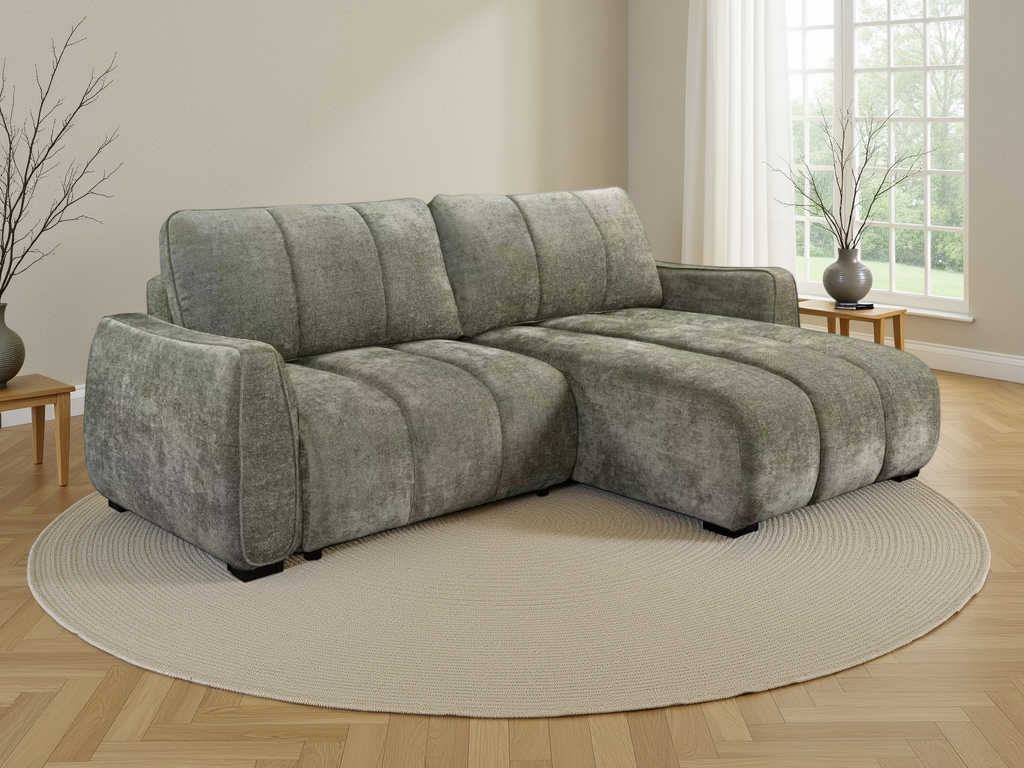 Portland Universal Corner Sofa Bed Green