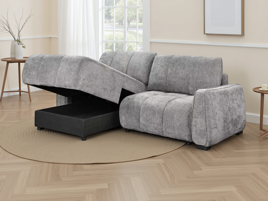 Portland Universal Corner Sofa Bed Grey