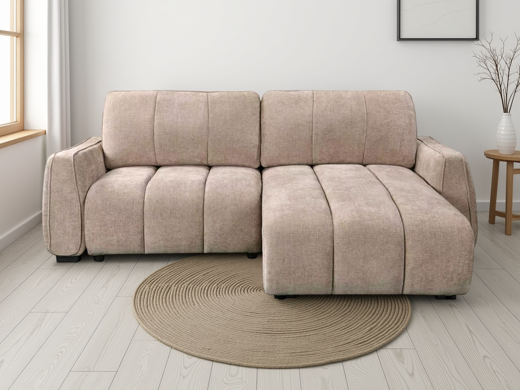 Portland Universal Corner Sofa Bed Beige