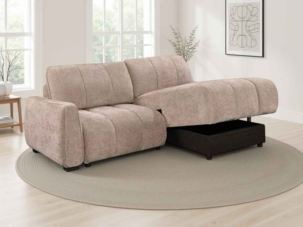 Portland Universal Corner Sofa Bed Beige
