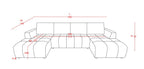 Shanghai Luxury U Shape Corner Sofa Bed Grey