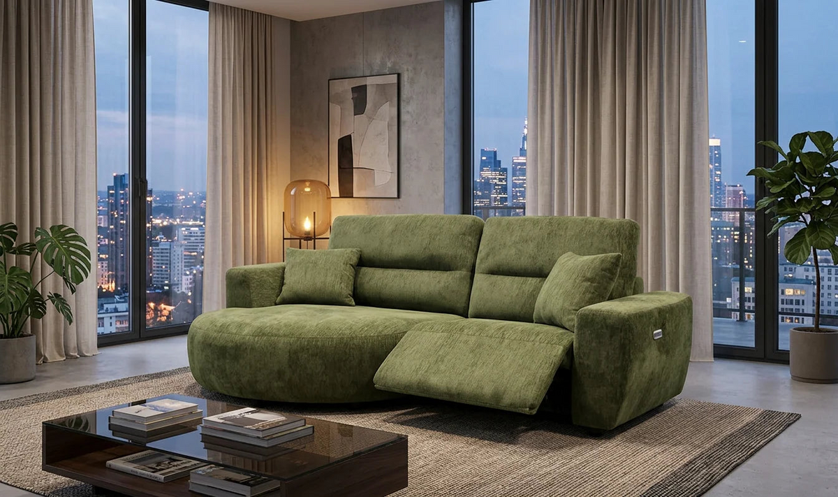 Denver Sofa Electric Recliner Left Hand Green