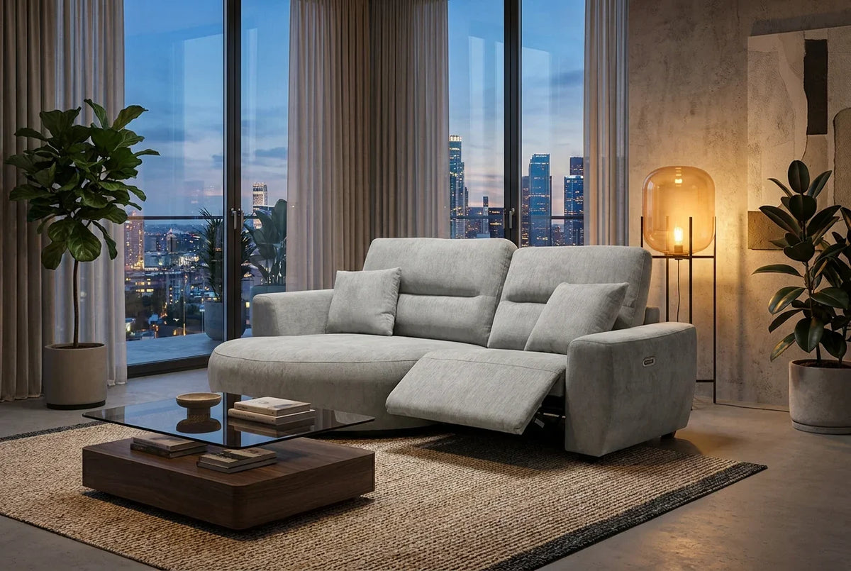 Denver Sofa Electric Recliner Left Hand Grey