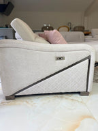 Ohio Electric Recliner Sofa Large Corner Beige