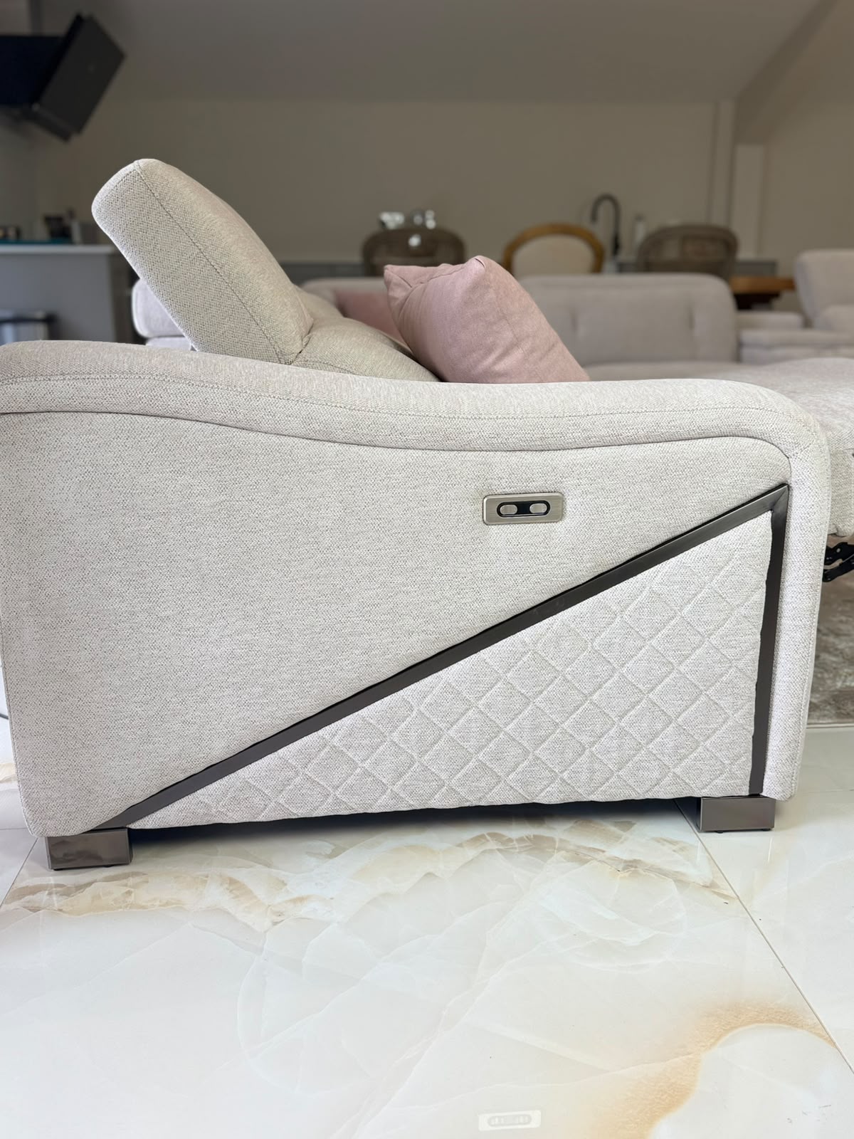 Ohio Electric Recliner Sofa Large Corner Beige