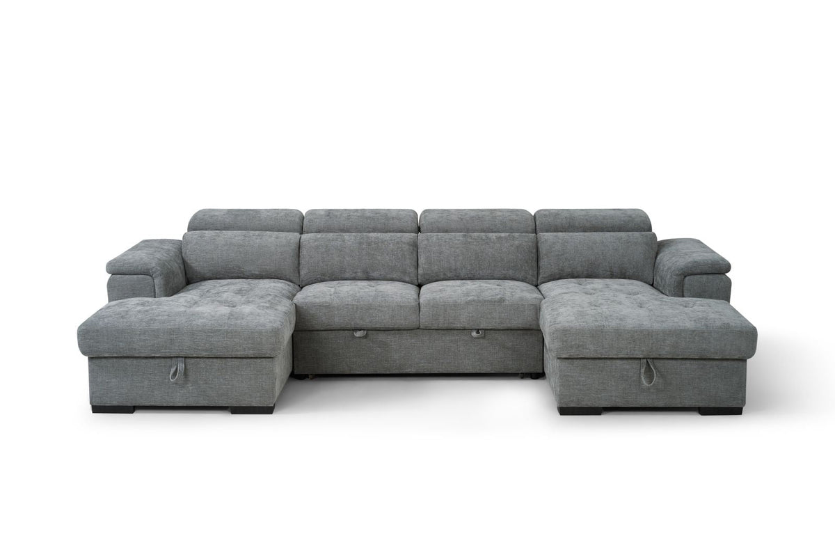 Alaya Sofa Bed U Shape Corner Grey