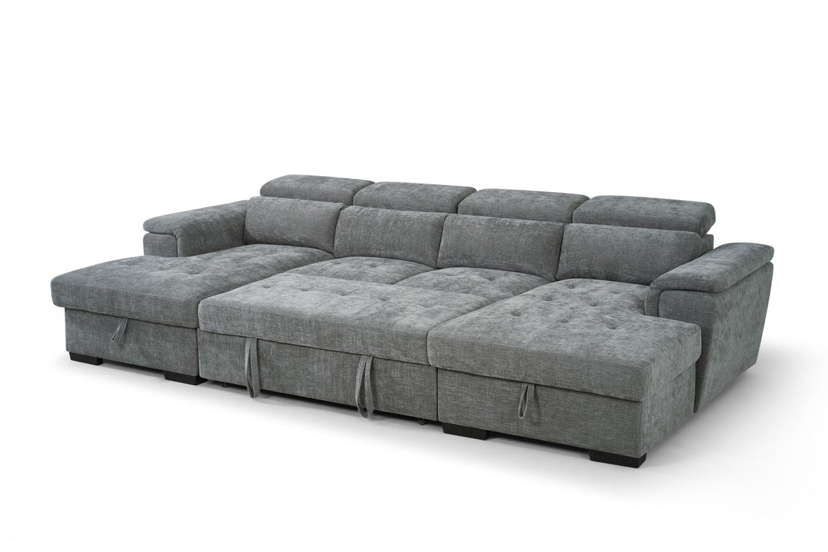 Alaya Sofa Bed U Shape Corner Grey