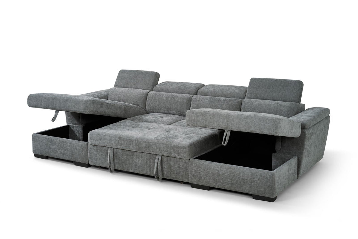 Alaya Sofa Bed U Shape Corner Grey