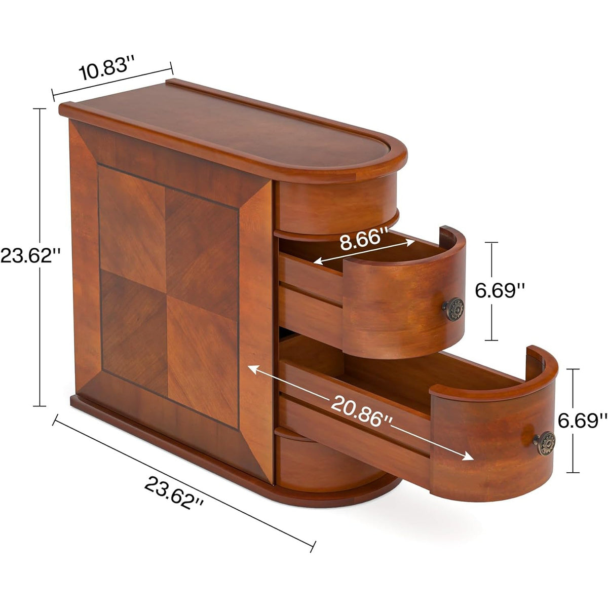 Wood narrow end table