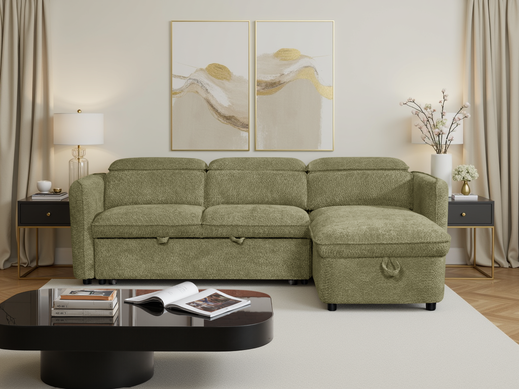 Capri Sofa Bed Universal Corner Green