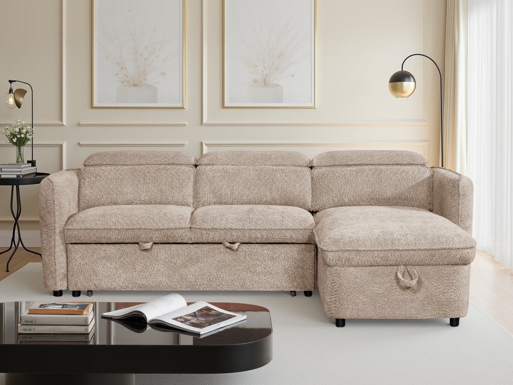 Capri Sofa Bed Universal Corner Beige