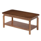 47-Inch Coffee Table with Open Shelf, Rounded-Corner Center Table for Living Room