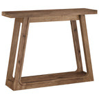41.34-Inch Solid Wood Console Table with 2-Tier Storage Shelf, Narrow Entryway Sofa Table for Hallway and Behind Couch
