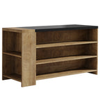 55.12-Inch Kitchen Island with 5-Tier Storage Shelves and Large Countertop, Farmhouse Coffee Bar Table for Kitchen
