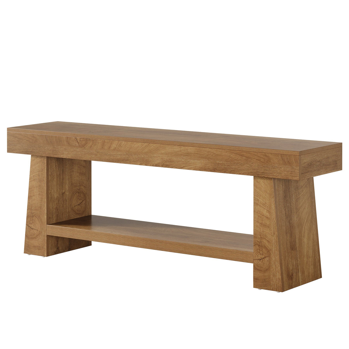 63-Inch Farmhouse TV Stand with 2-Tier Storage, Media Console for Living Room or Bedroom
