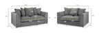Harley Jumbo Sofa 3+2 Set Grey