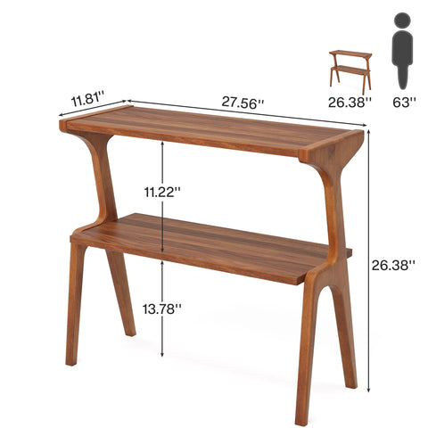 2-Tier end table, walnut finish