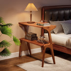2-Tier end table, walnut finish