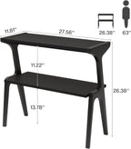 2-Tier end table, black finish