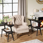 2-Tier end table, black finish