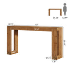 63-Inch Farmhouse Console Table with Reinforced Base, Solid Wood Sofa Table for Entryway Study and Living Room