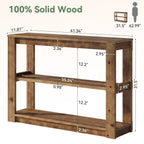 41.3 Inch Solid Wood Console Table with 3-Tier Storage, Farmhouse Hallway Table