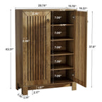 43.3-Inch Shoe Cabinet with 5-Tier Storage, Wooden Entryway Organizer for Up to 24 Pairs