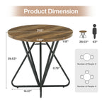 31.5-Inch Round Dining Table with Geometric Metal Base, Small Kitchen Table for 2-3 People