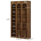 70.87-Inch 5-Tier Arched Bookcase, Mid Century Modern Tall Bookshelf with Open Shelves for Home Office