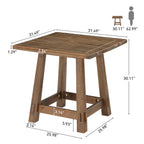 31.49-Inch Solid Wood Square Dining Table for 4, Farmhouse Kitchen Table for Small Spaces