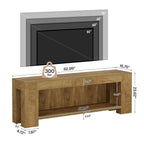 63-Inch TV Stand for 55 to 75-Inch TVs with Open Storage Shelves, Rustic Media Console Table for Living Room