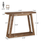 41.34-Inch Solid Wood Console Table with 2-Tier Storage Shelf, Narrow Entryway Sofa Table for Hallway and Behind Couch