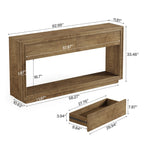 63-Inch Console Table with 2 Drawers, Farmhouse Entryway Table with Storage for Hallway