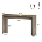 55-Inch Farmhouse Console Table with Storage, Narrow Wooden Entryway Sofa Table