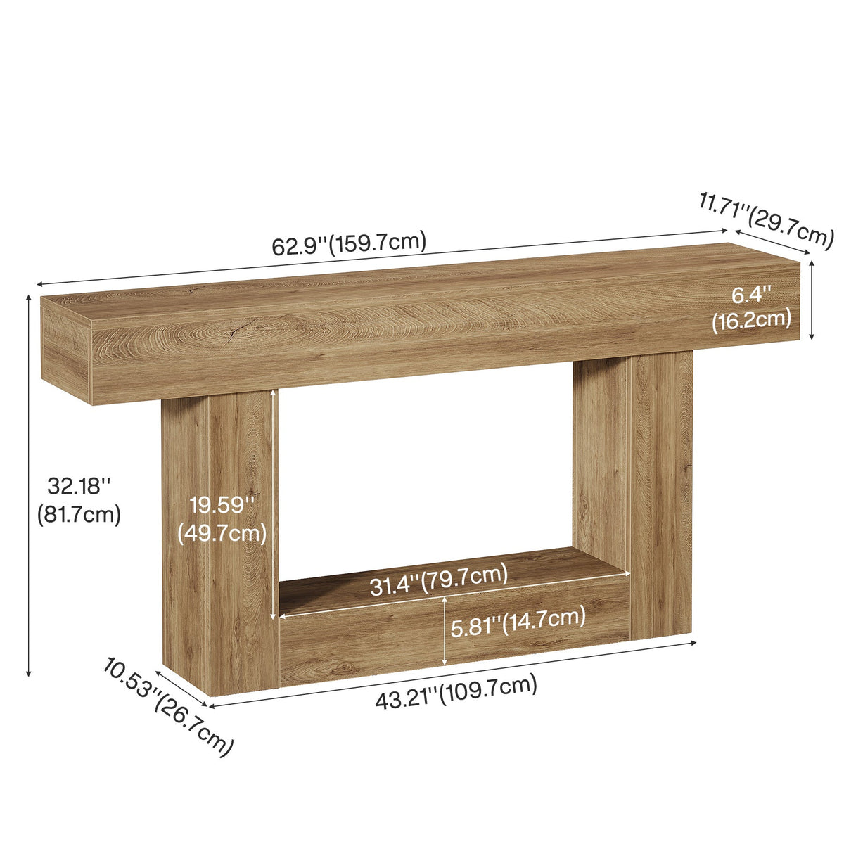63-inch entryway console table