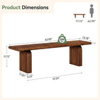 62.99 Inch Solid Wood Entryway Bench, Farmhouse End of Bed Bench for Bedroom and Hallway