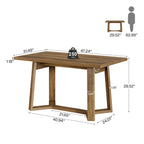 47-Inch Wood Dining Table with 250 lb Capacity, Farmhouse Rectangle Table for Kitchen