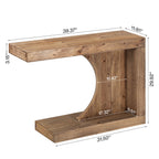 39.4-Inch C-Shaped Solid Wood Console Table, Narrow Modern Entryway Accent Table