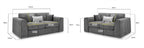Naples Sofa 3+2 Set Grey