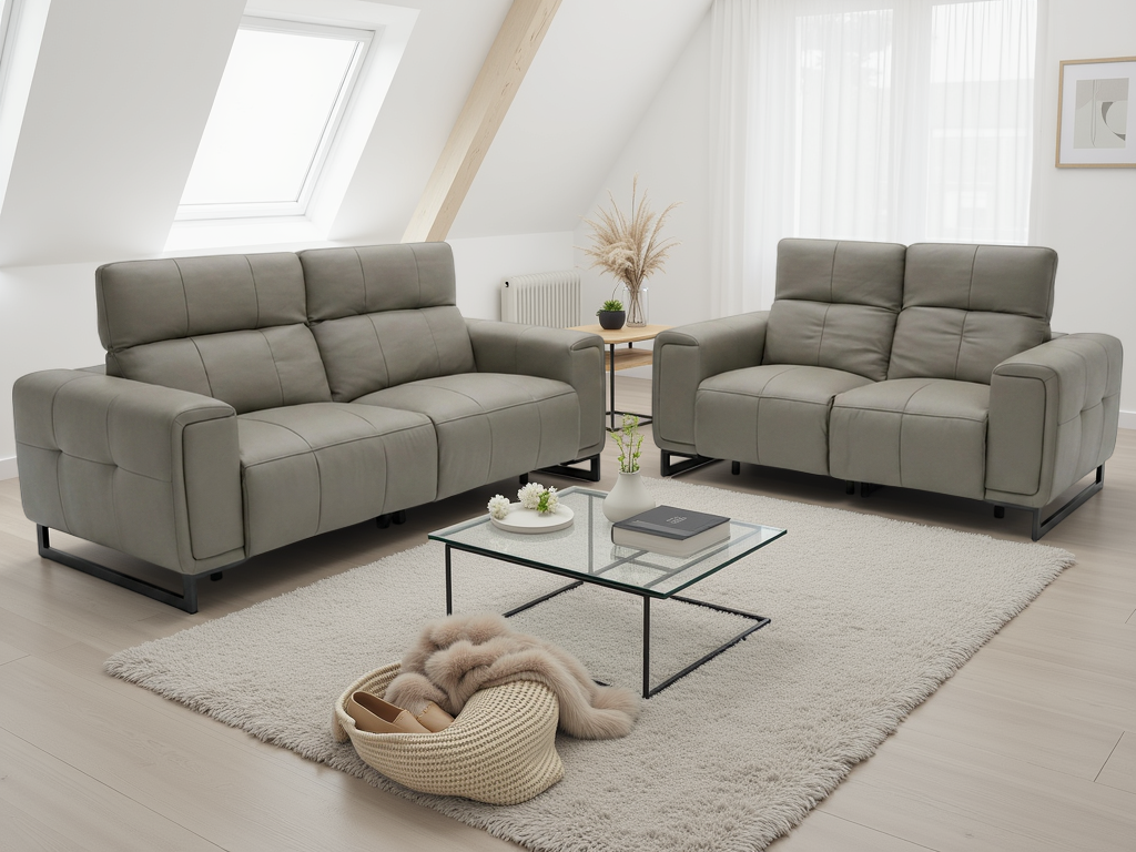 Richmond Electric Recliner Sofa 3+2 Set Grey
