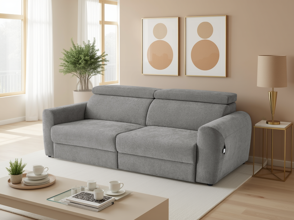 Dakota Electric Sofa Bed 3 Seater Grey