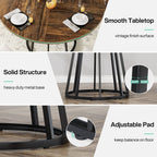 Round Dining Table for 4 People, 47.2" Kitchen Dinner Table with Metal Base
