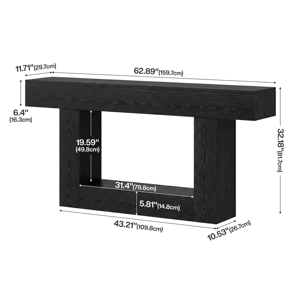 63-inch entryway console table