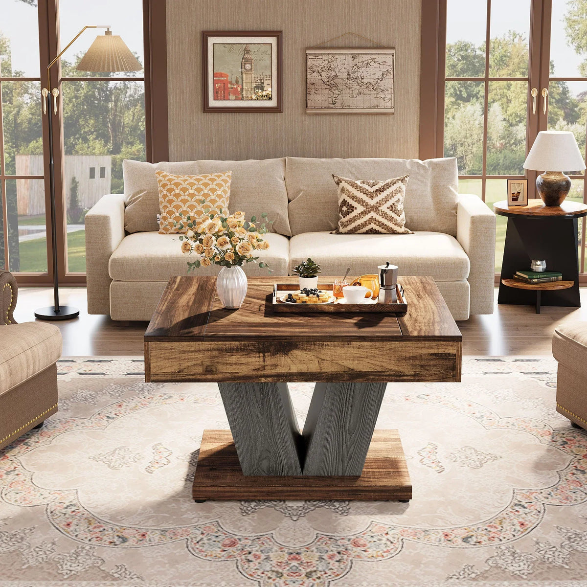#Colour_Rustic Brown & Grey